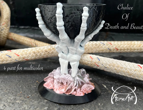 Chalice of Death & Beauty skeletal hand goblet