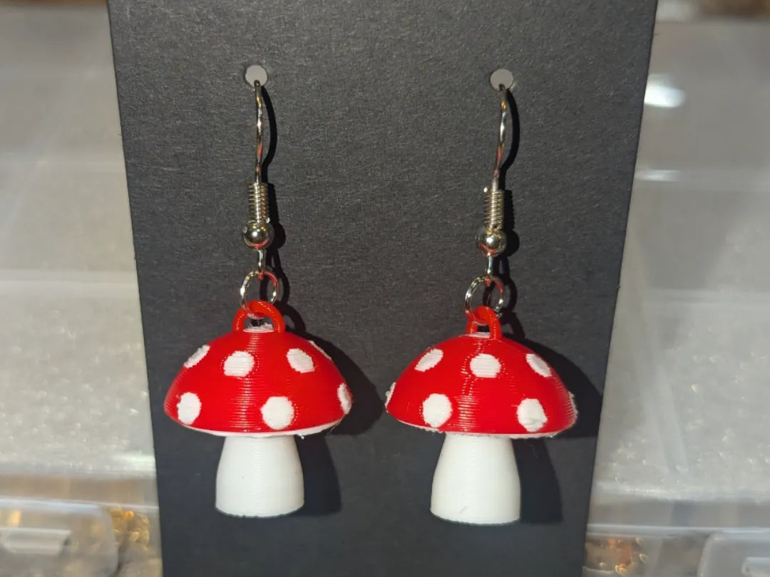 Tiny mushroom earrings cottagecore