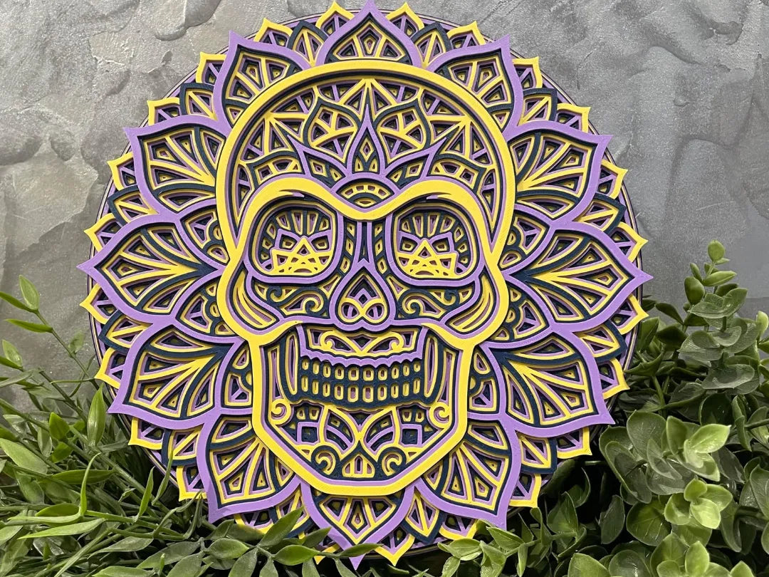 Layered Mandala Skull wall art