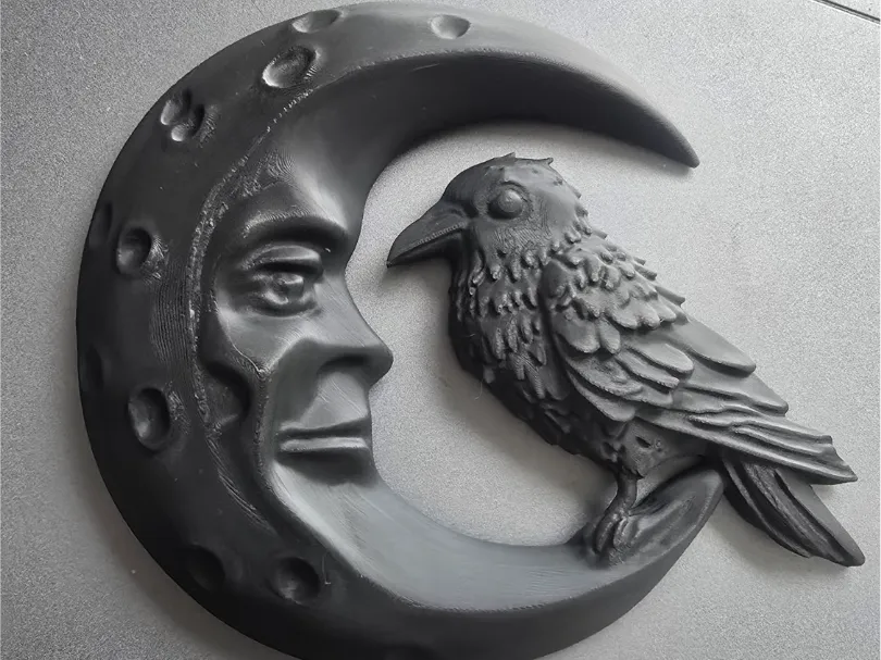 Crimson Raven gothic sculpture