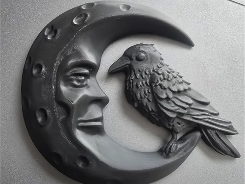 Crimson Raven gothic sculpture